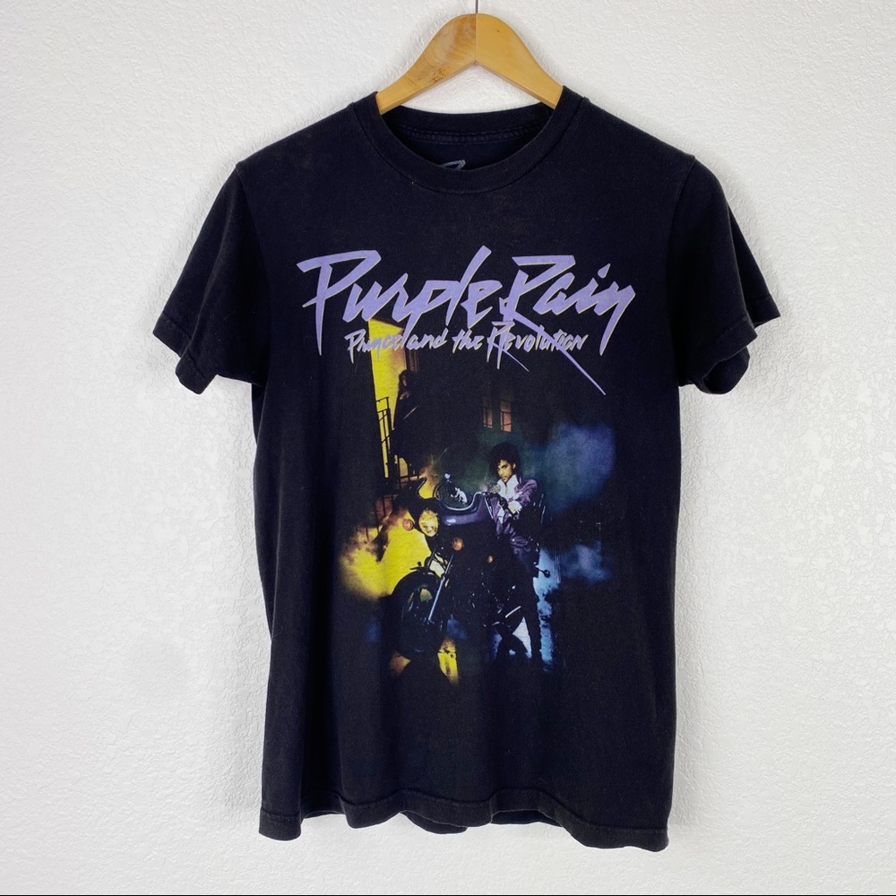 Prince Purple Rain Black Graphic Short Sleeve Tee